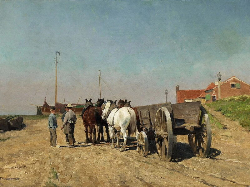 1850 - Frans van Leemputten - Carro trainato da cavalli